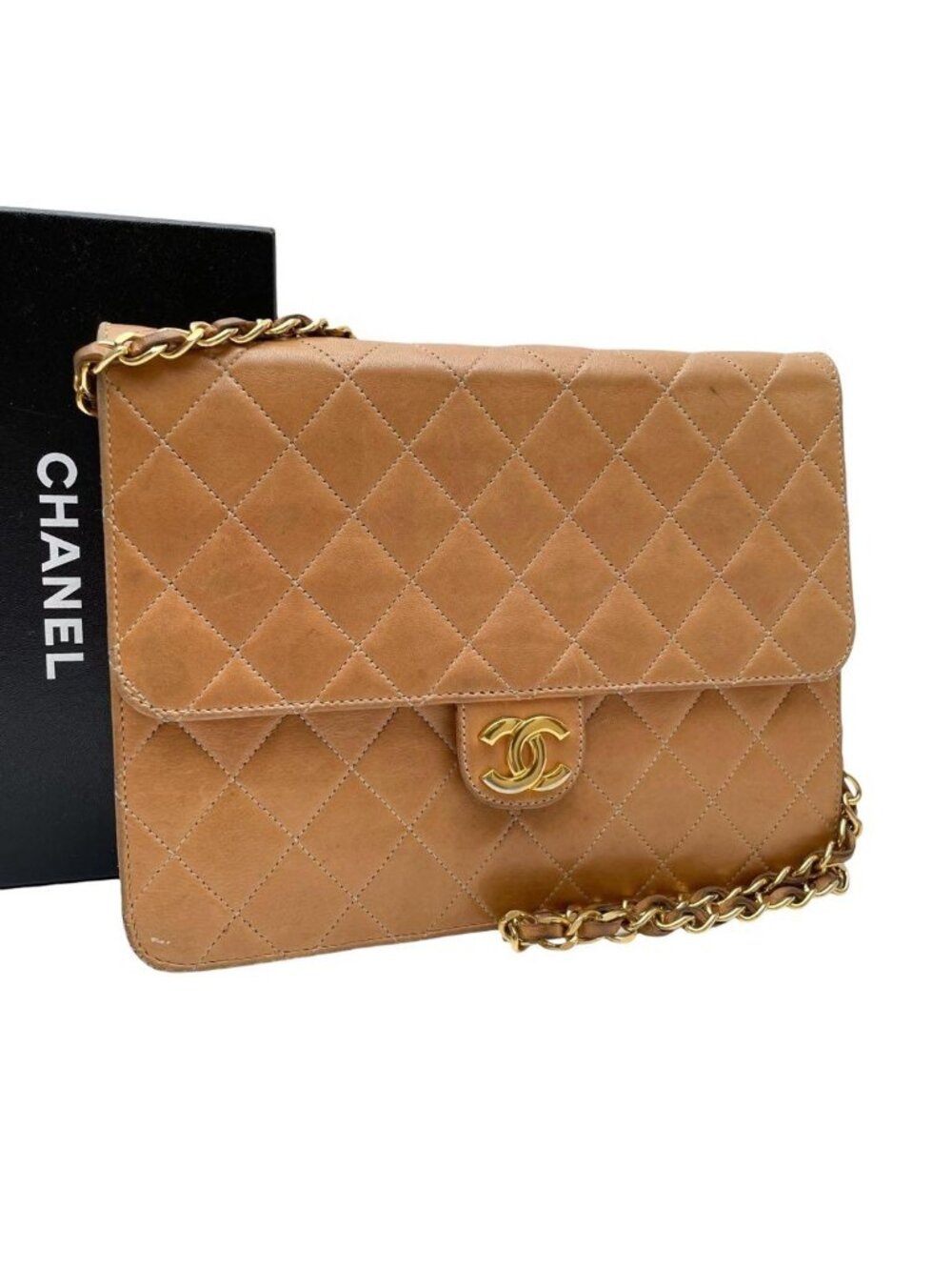 Chanel Quilted Lambskin Chain Shoulder Bag CC Logo